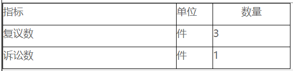 复议、诉讼及举报情况统计表