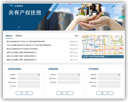 门户网站“共有产权住房”主题服务