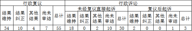 政府信息公开行政复议、行政诉讼情况