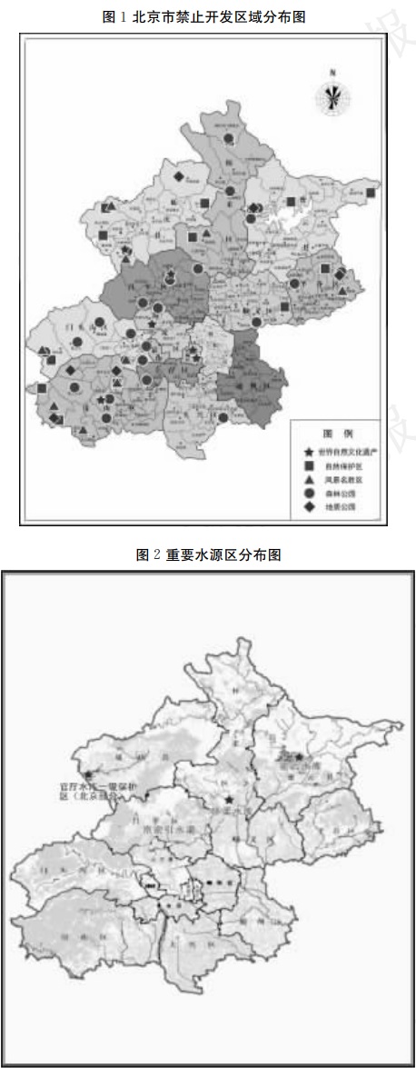 图1 北京市禁止开发区域分布图、图2 重要水源区分布图.jpg